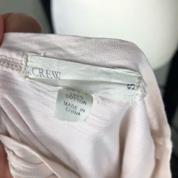 J Crew Small Pink 3D Stitched Fabric Flowers Tee - Picture 2 of 2